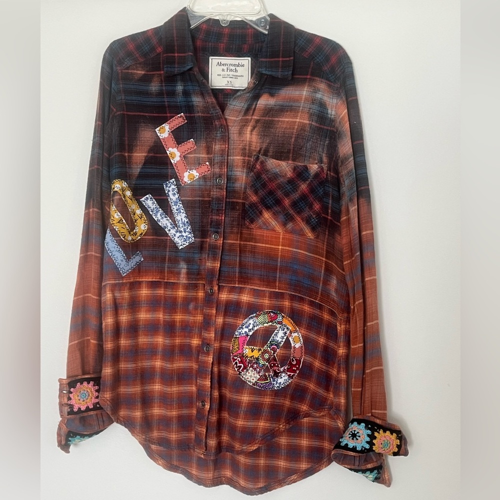 Upcycled Flannel Shirt ☮️❤️